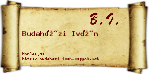 Budaházi Iván névjegykártya