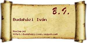 Budaházi Iván névjegykártya